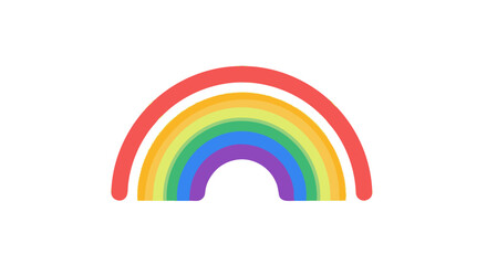 Fototapeta premium Vibrant rainbow appears in clear sky on sunny day outside