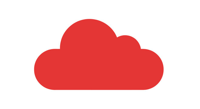 A red cloud icon is shown on a white background illustration.