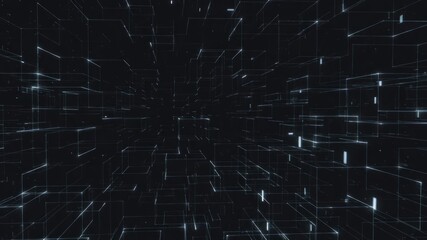 Obraz premium Futuristic Dark Tech Background with Subtle Glowing Digital Grid