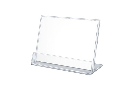Clear acrylic table tent stand with blank white card