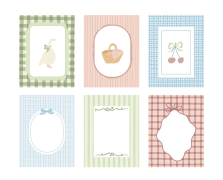 Gingham Frames Set Background Pack