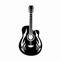 Obraz premium guitar string instrument icon silhouette illustration for music rock acoustic electric design