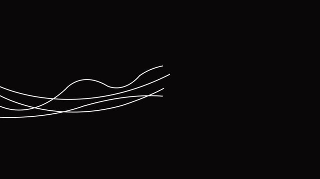 Curve wave line seamless pattern. Thin line wavy abstract vector background. Curve wave seamless pattern. Line art striped graphic template.4k motion graphics video.