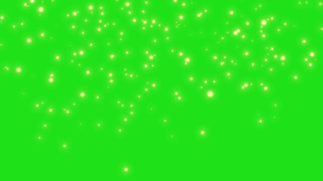 sparkle fairy dust particles on green screen. magical falling glitter animation with shining and twinkling effects. celebration overlay background for fantasy, magic, bright shimmer, and festive motio