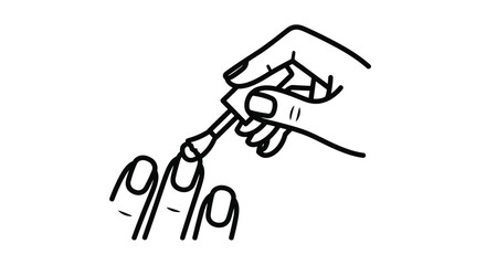 A hand holding a lit match above several matchsticks in a sketch