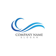 Obraz premium Water wave icon vector