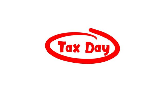 Tax Day that is going to happen soon text animation. Deadline tax day. Tax Day almost here, in a short time - reminder that tax day is near. Alpha channel 4k