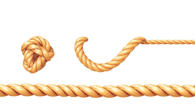 trivial knot or unknot rope icon set