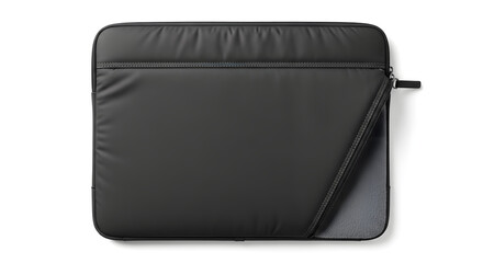 Fototapeta premium Sleek and minimalist black laptop sleeve, offering durable protection for electronic devices. A modern accessory for portable computing, ideal for travel and daily use