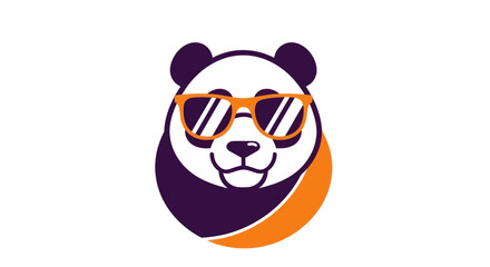 Cartoon panda with sunglasses logo design © Star