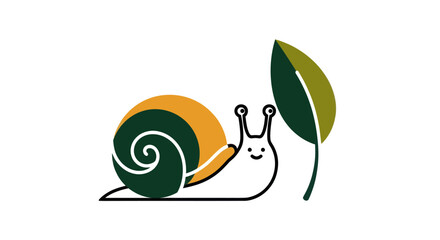 Cartoon snail with leaf illustration © Star
