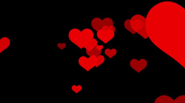 exploding valentine romance glittering hearts flying overlay. glowing hearts blast falling & flying love screen. romantic heart explosion &ndash; glittering flying love overlay