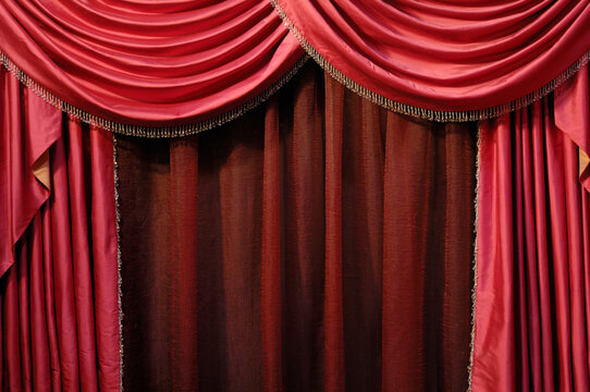 Red Curtain Stage curtains Vintage Italian burgundy drapes