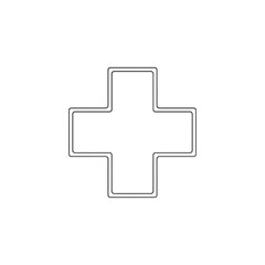 Obraz premium A simple illustration of a medical cross symbol is shown clearly