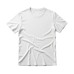 Fototapeta premium A white t-shirt with short sleeves isolated on transparent background. Png