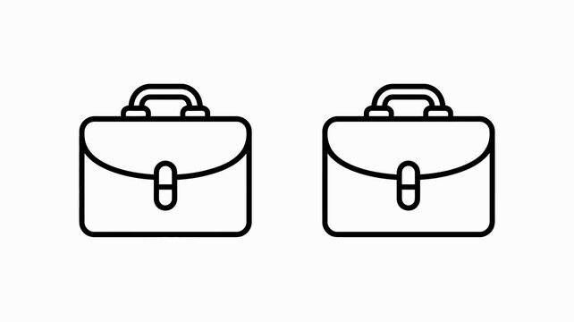 A minimalist illustration depicts two identical black and white briefcase icons side by side showcasing a simple professional design element high quality detailed modern elegant stylish