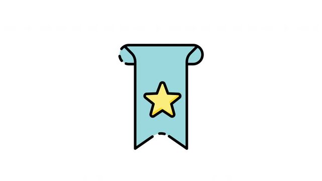 Starstudded bookmark features a vibrant yellow star on light blue background. Perfect for brightening up reading materials or digital designs.