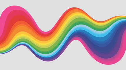 A vibrant flowing ribbon of color undulates across a light gray background showcasing the full spectrum of the rainbow high quality professional detailed modern elegant stylish © DesignHub
