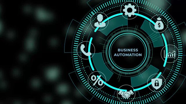 Business Automation Concept with Infographic and business process workflow efficiency