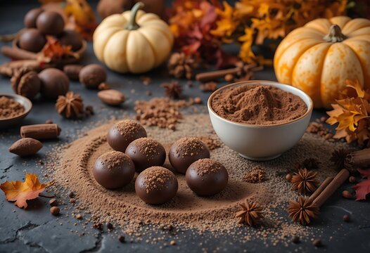 chocolate with nuts. herbst schokolade