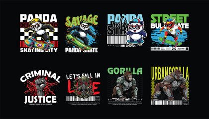 Fototapeta premium Streetwear T-Shirt Design Bundle – Urban Graphic Tee Pack