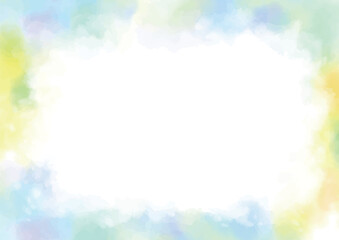 Obraz premium A frame with cool-toned watercolor paints that have been blended together.