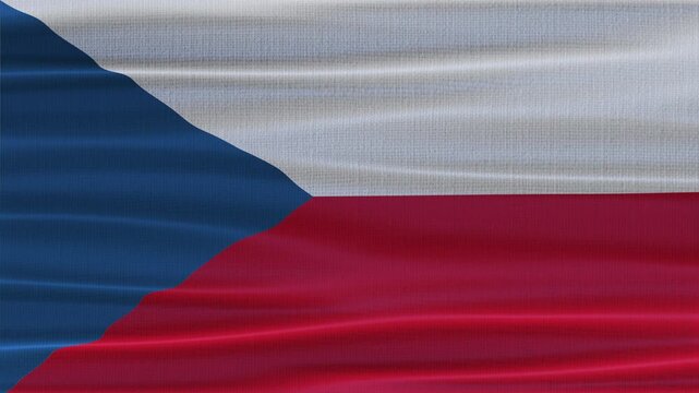 Czech flag waving in the wind with high quality fabric texture