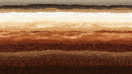 Underground earth profile sample with dark and light brown layers