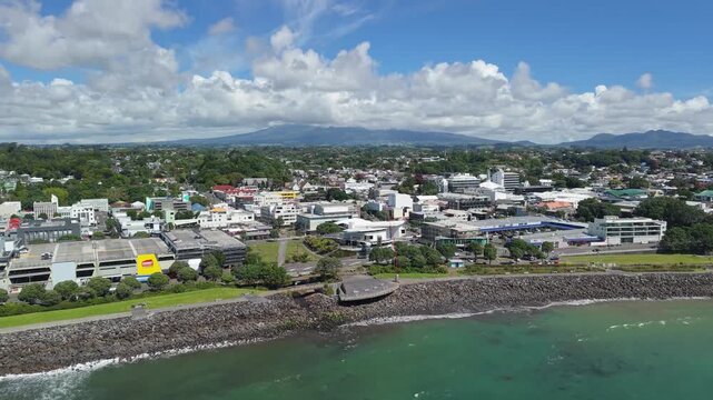 Mount Taranaki near New Plymouth drone aerial 4k in New Zealand