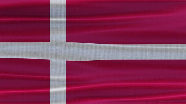 Denmark flag waving in the wind with high quality fabric texture