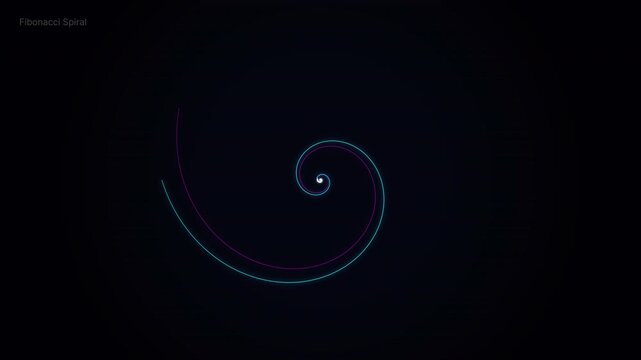 Animated Fibonacci Spiral Visualization