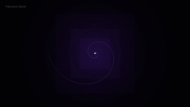 Animated Fibonacci Spiral Visualization