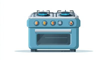 Fototapeta premium Teal gas stove with oven