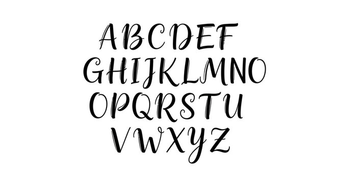 Clean Simple Bold Sans-Serif Alphabet A-Z Uppercase Letters on Isolated White Background