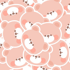 Fototapeta premium seamless pattern with teddy bear cute cartoon fabric design