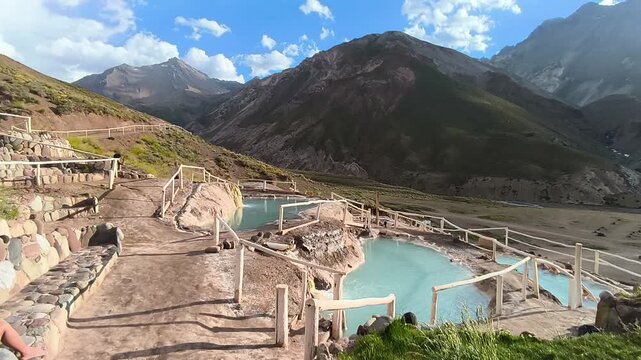 Colina Hot Springs and landscape in Chile