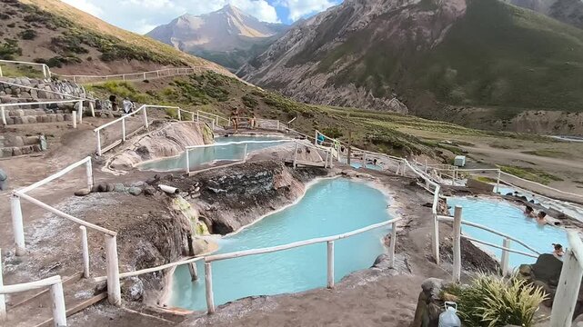 Colina Hot Springs and landscape in Chile