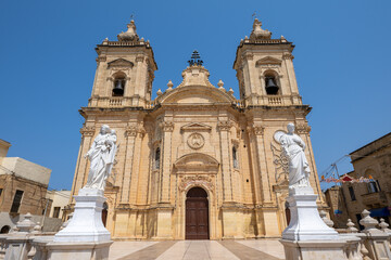 Xaghra Parish Church facade - Xaghra, Malta © demerzel21