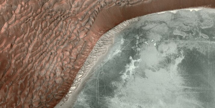 Aerial View of Rub' al Khali Desert Patterns