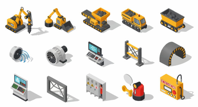 Isometric Construction and Industrial Equipment Collection.