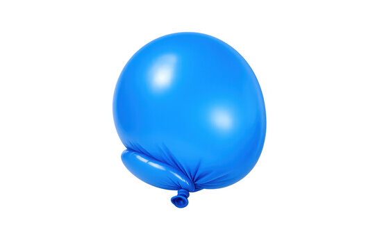 Blue balloon deflating celebrating a party event