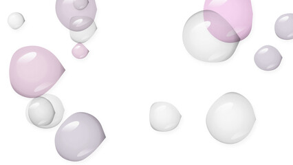 Obraz premium Abstract Transparent Bubbles Floating in White Space