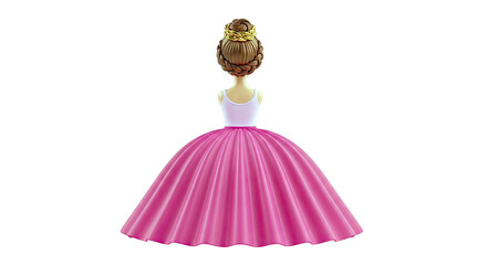 Ballerina Doll with Pink Tutu and Braided Bun