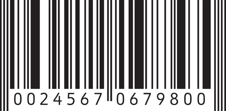 Standard EAN Product Barcode Symbol for Retail Scanning on a transparent background