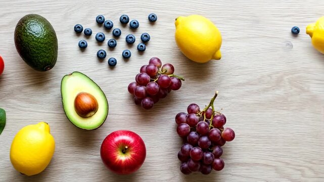 Browsing Fresh Fruits And Vegetables In Bright Kitchen Scene