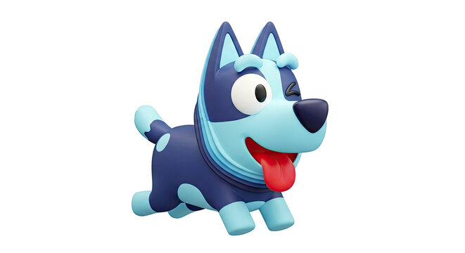 3D Cartoon Dog Character, Blue Heeler, with Tongue Out