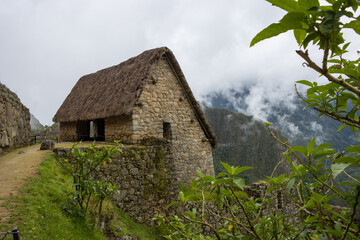 Fototapeta premium Vistas de la ciudadela Inca de Machu Picchu, ruinas consideradas una de las siete maravillas del mundo en Cusco Perú