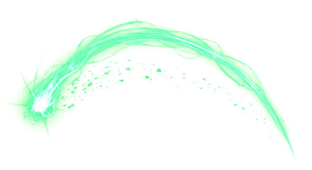 Obraz premium Green Paint Swoosh Arc Abstract Artwork.