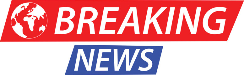Obraz premium Breaking News Live Banner with Globe Icon – TV Broadcast Alert Headline Graphic