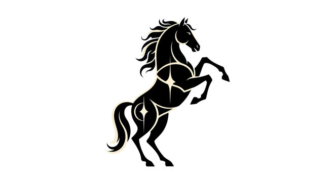 Black horse silhouette on white background vector illustration